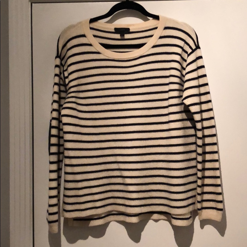 J. Crew Cream and Navy Striped Sweater